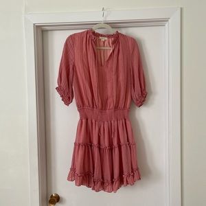 g.p.d. Coral Mini Dress with Ruched Waist